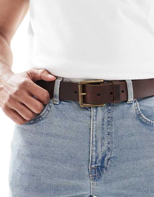 Hollister - Leren riem in bruin