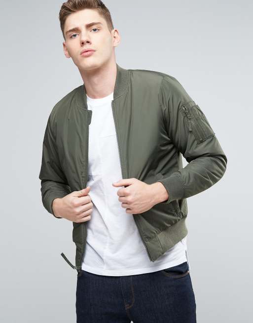 Hollister Lightweight Bomber Jacket In Wickerson Olive | ASOS