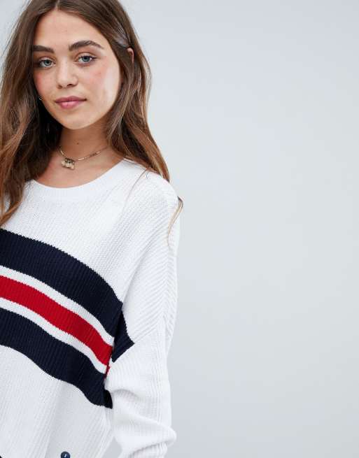 Hollister colour block stripe knit jumper, ASOS