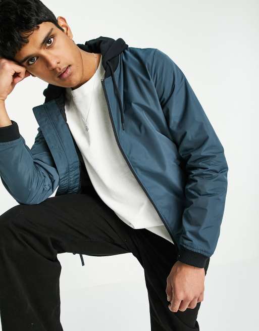 Hollister blue bomber jacket top