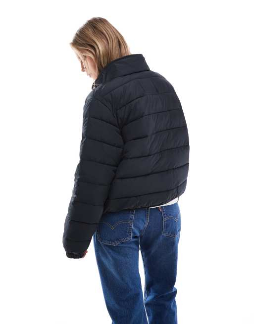 Hollister black lightweight padded jacket best sale