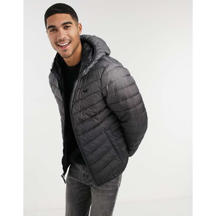 Hollister logo lightweight puffer jacket in white