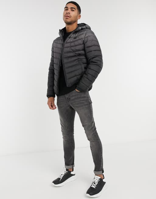 Lightweight hooded puffer jacket hollister sales