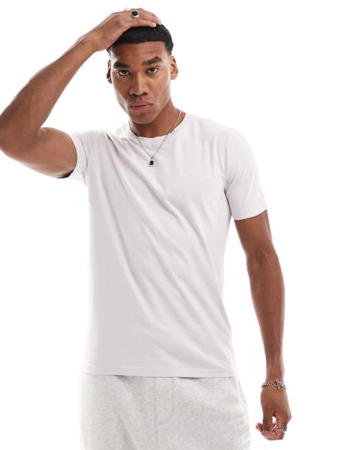 Hollister – Liliowoszary T-shirt z logo