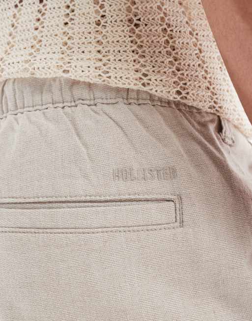 Hollister linen above the knee short in beige, 3 of 5