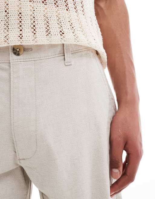 Hollister linen above the knee short in beige, 5 of 5