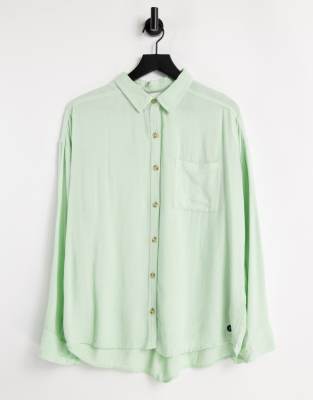 Hollister Linen Shirt In Green