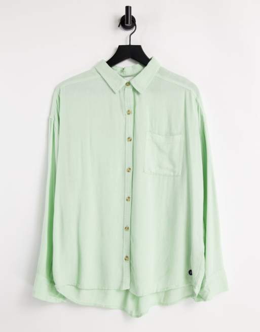 Hollister linen shirt in green | ASOS