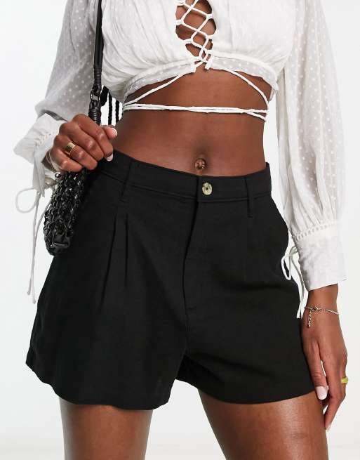 Black high sales waisted shorts hollister