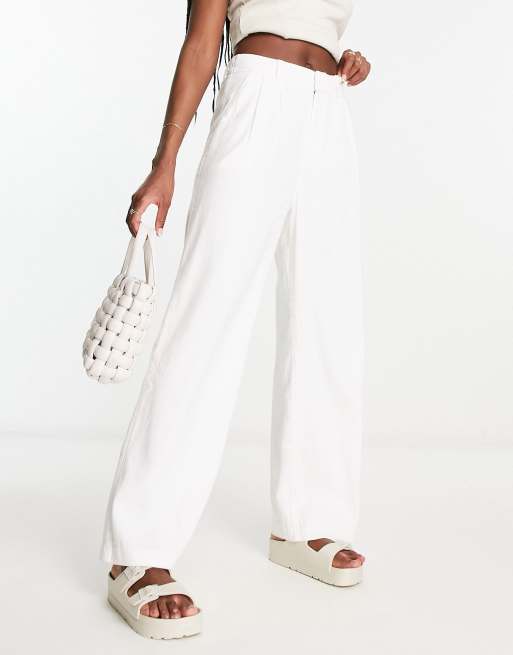 Hollister linen trouser in white