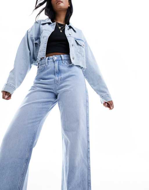 Hollister – Ljusblå baggy jeans med extra hög midja, 5 av 5