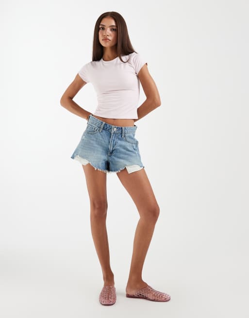 Hollister – Ljusrosa, liten t-shirt i seamless-design, 2 av 4