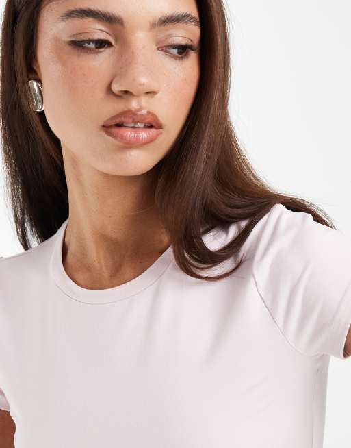 Hollister – Ljusrosa, liten t-shirt i seamless-design, 3 av 4