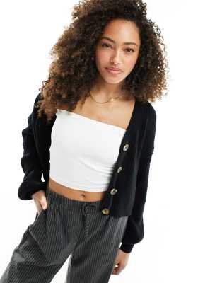 Hollister - Locker geschnittene Strickjacke in Schwarz