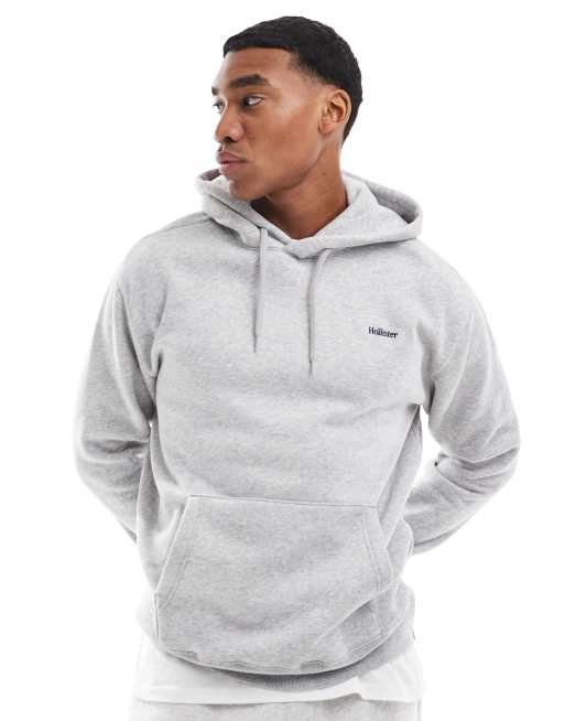 Hollister Locker geschnittener Kapuzenpullover in Grau mit Mini Logo