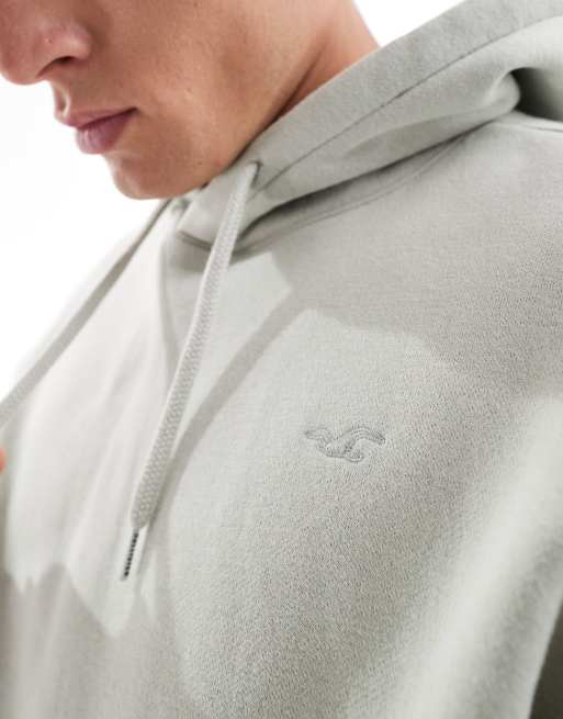 Hollister – Locker geschnittener Kapuzenpullover in Mittelgrün mit Logo, 2 von 4