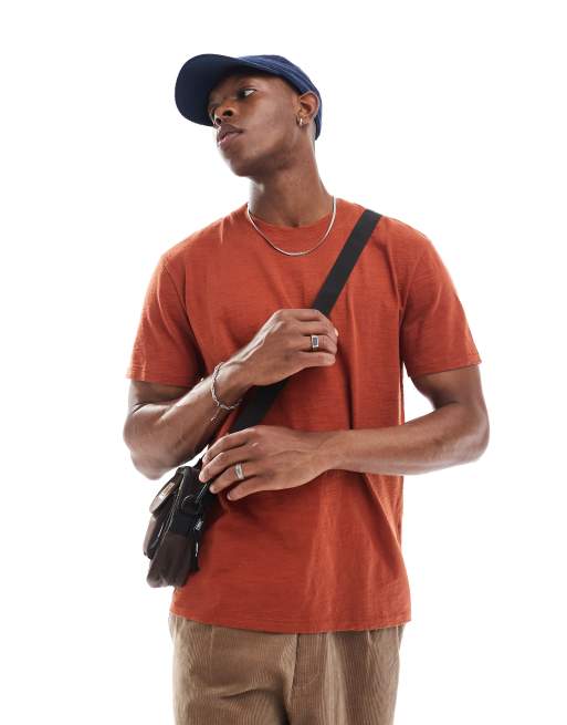 Hollister – Locker geschnittenes T-Shirt in meliertem Rot