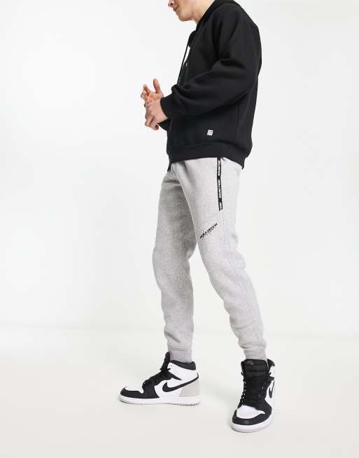 Hollister logo cosy borg trackies in grey marl