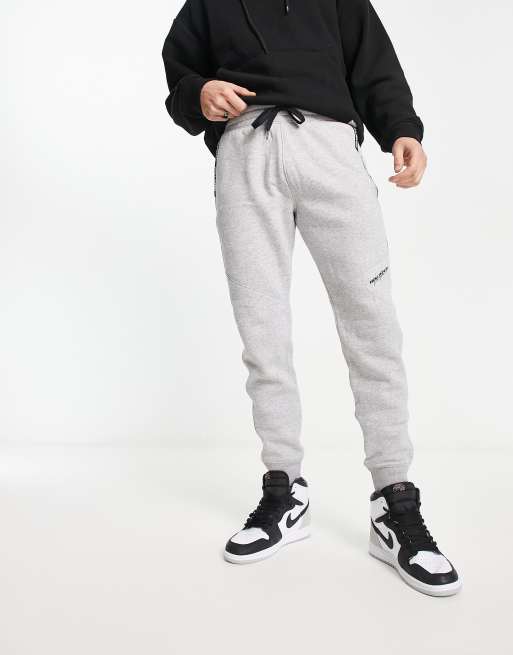 Hollister logo cosy borg trackies in grey marl, 4 of 4