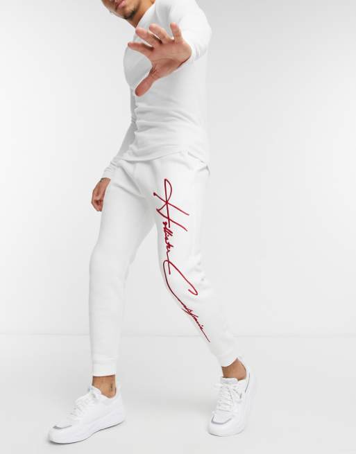 Hollister white joggers shop