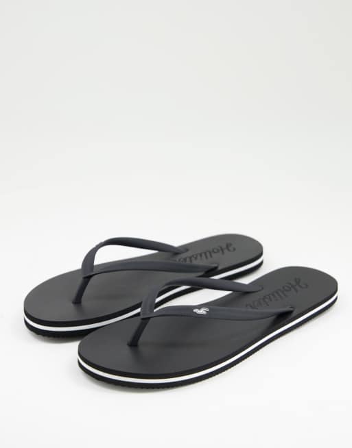 Hollister black flip flops top