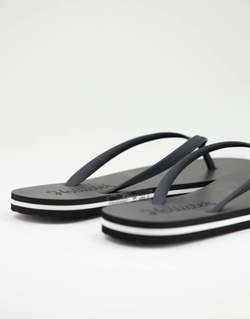 Hollister black top flip flops