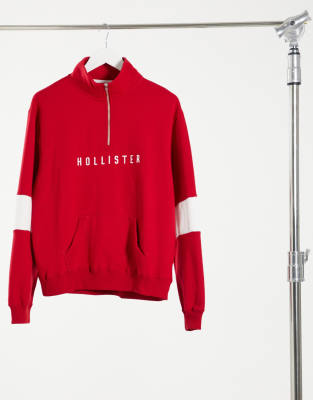 red half zip sweater