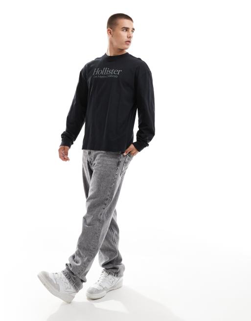 Black long sleeve hollister shirt deals