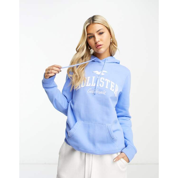 Hollister logo hoodie in blue