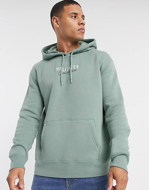 Hollister logo hoodie in green | ASOS