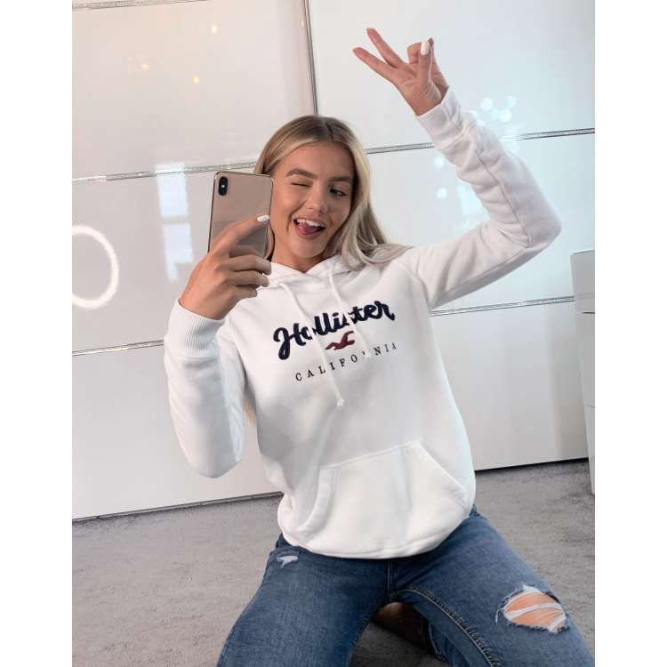 Hollister white sweatshirt clearance