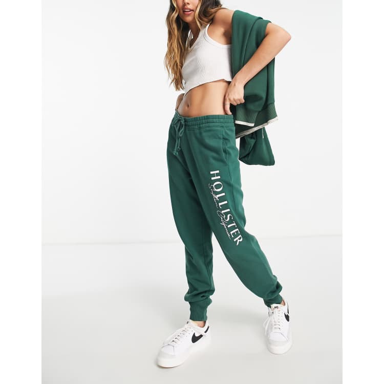 Hollister logo jogger in green ASOS