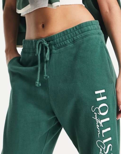 Hollister green cheap joggers