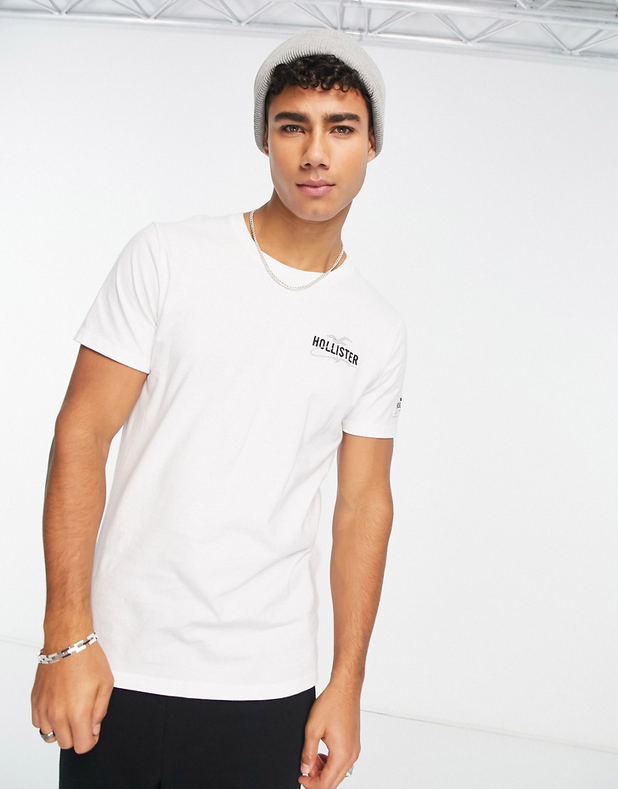 Hollister logo relaxed fit t-shirt in white