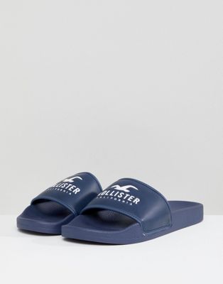 hollister logo slide sandals