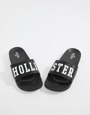 hollister logo slide sandals