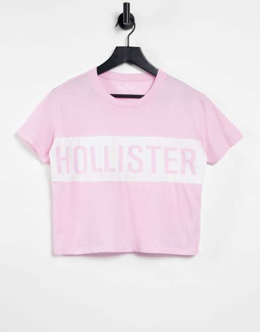 Pink hollister t shirt store