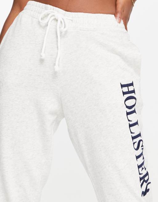 Hollister logo sweatpants in gray