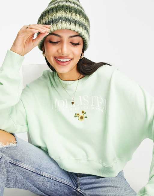 Hollister green sweatshirt hot sale