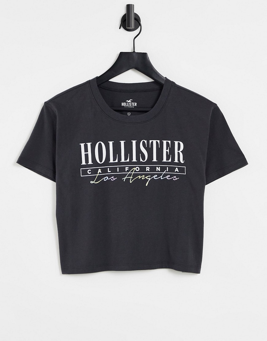 Hollister logo t shirt in black