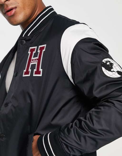 Hollister varsity bomber jacket discount