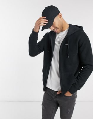 hollister black zip hoodie