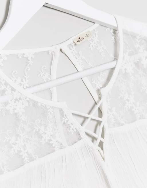 Hollister long sleeve blouse in white ASOS