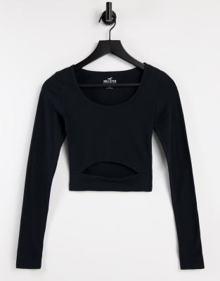 Hollister long sleeve crop hot sale top