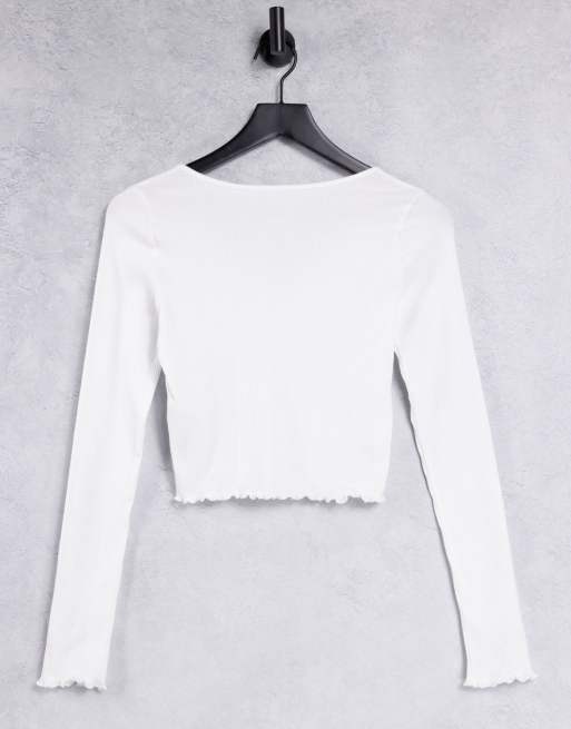 Hollister white long sleeve top