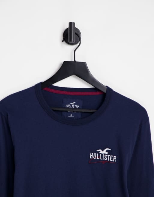 Hollister navy top blue long sleeve