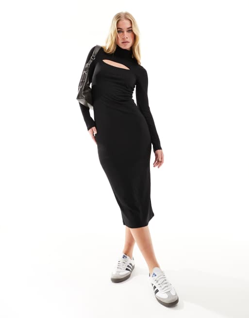 Long sleeve mock neck dress cheap