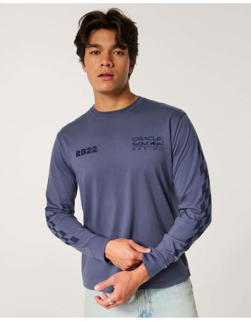Hollister Long-sleeve oracle red bull racing tee in light navy, 1 of 5