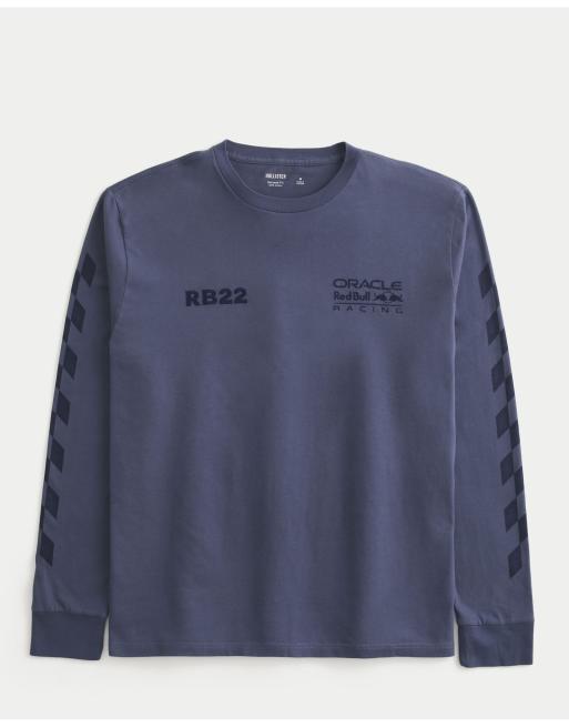 Hollister Long-sleeve oracle red bull racing tee in light navy, 4 of 5