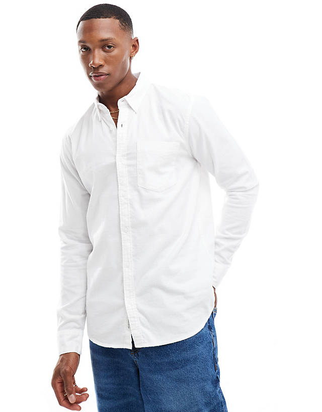 Hollister - long sleeve oxford shirt in white